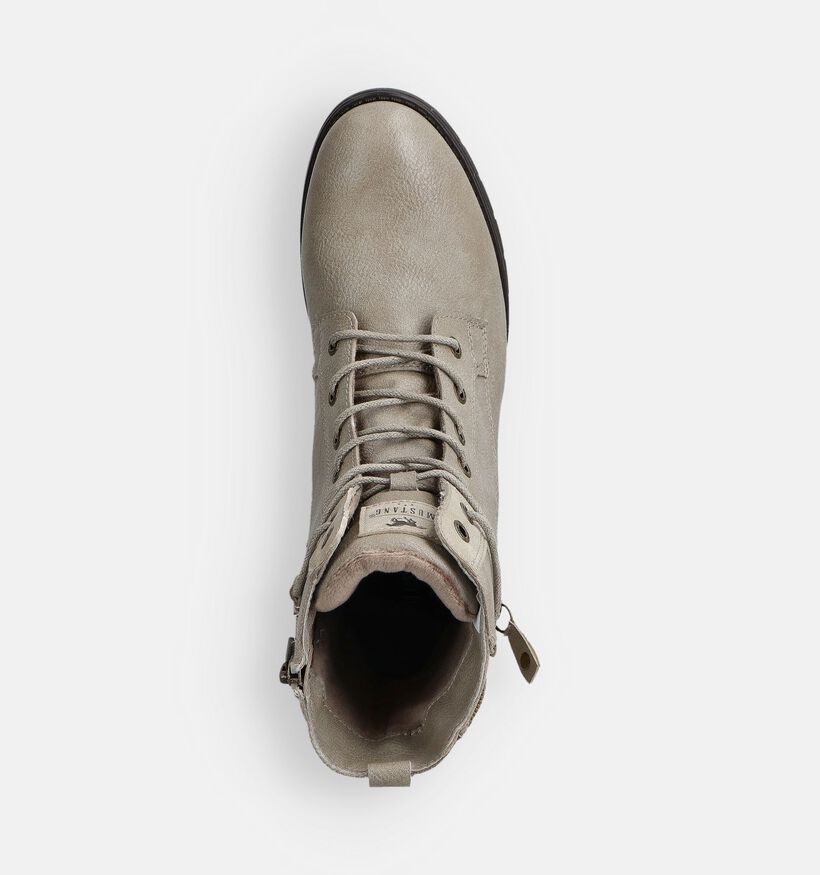 Mustang Boots à lacets en Beige pour femmes (363698)