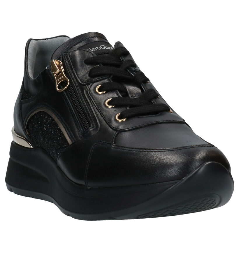 NeroGiardini Zwarte Veterschoenen in leer (296637)