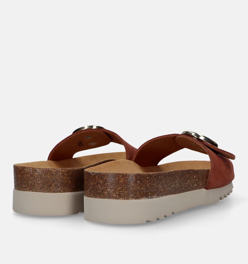Scholl Malibu Mule Nu-pieds en Brun en cuir (336772)