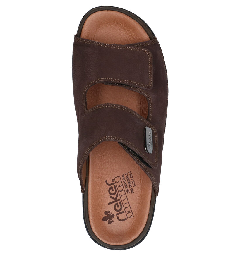 Rieker Nu-pieds à scratch en Noir pour hommes (366091)
