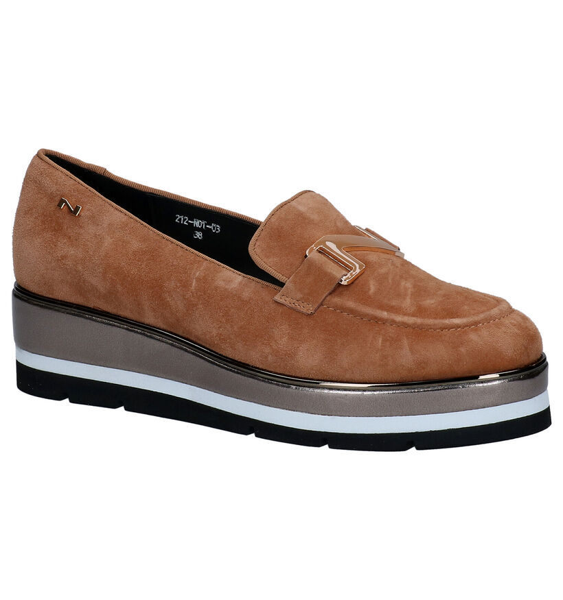 Nathan-Baume Cognac Instappers in daim (297848)