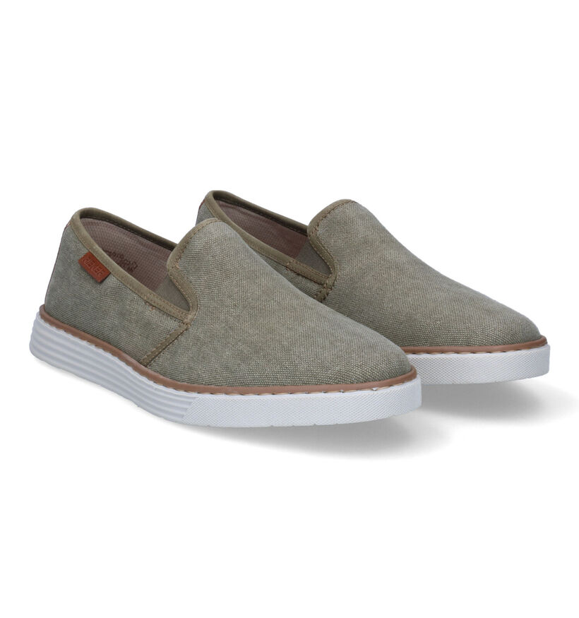 Rieker Chaussures à enfiler en Vert kaki en textile (308623)
