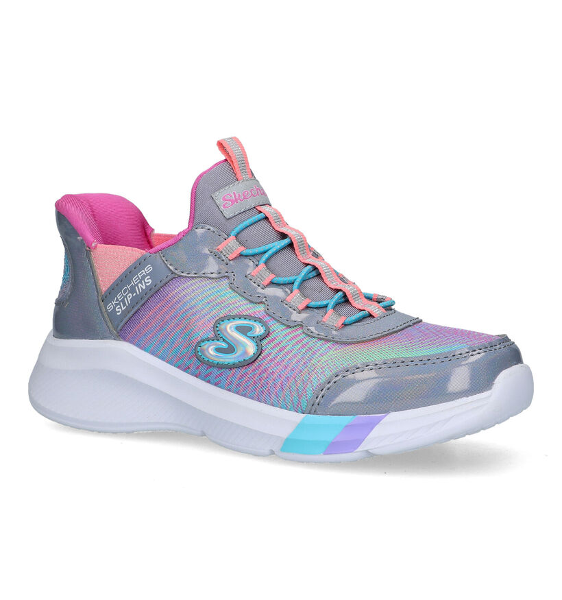 Skechers Dreamy Lites Grijze Sneakers in stof (319544)