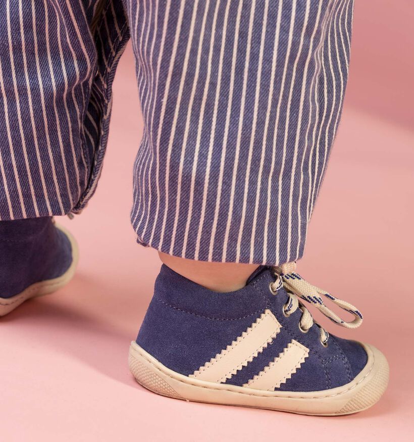 Naturino Macks 3 Suede Baskets pour b&eacute;b&eacute; en Bleu fonc&eacute; pour filles, gar&ccedil;ons (371625) - pour semelles orthop&eacute;diques