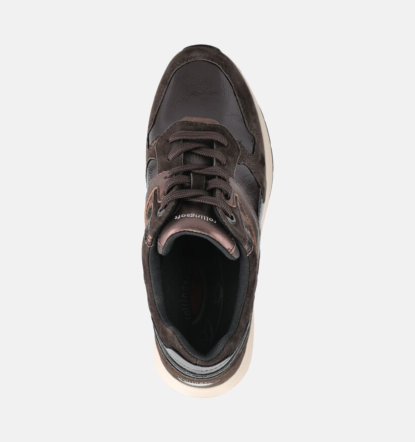 Gabor Rollingsoft Donkerbruine Sneakers voor dames (376944) - geschikt voor steunzolen