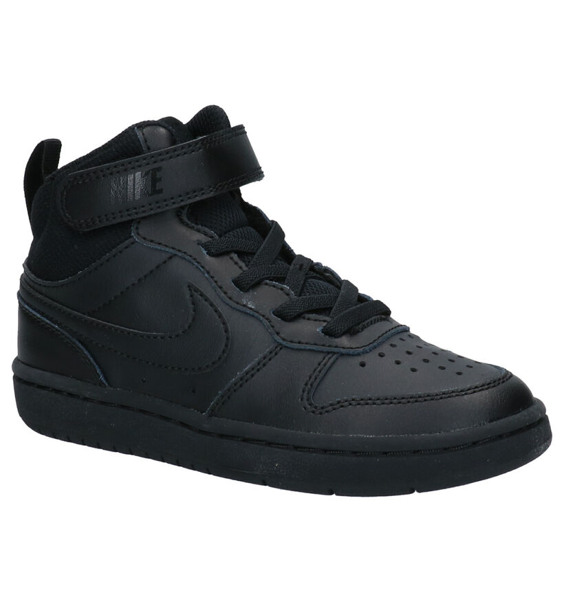 Nike Court Borough Baskets en Noir en cuir (293612)