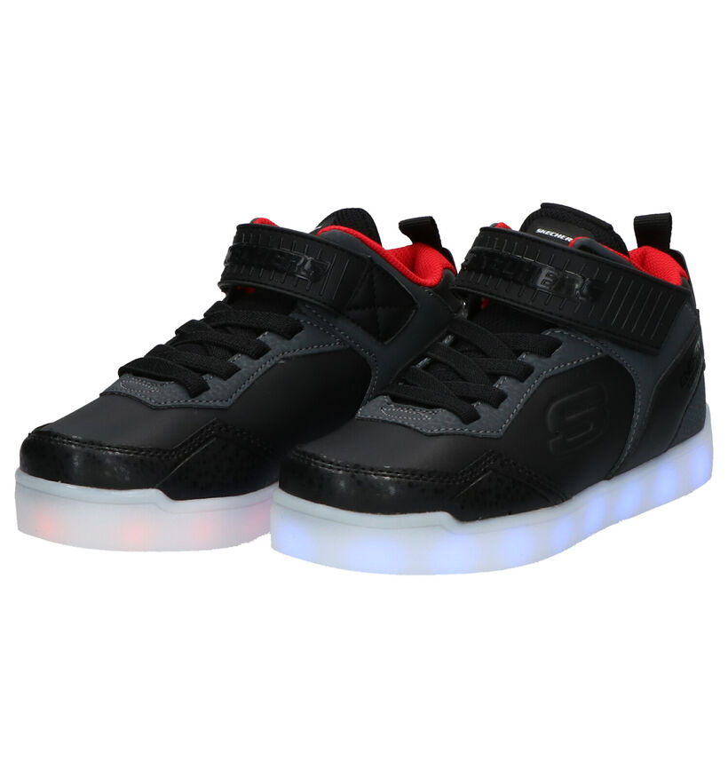 Skechers Energy Lights Zwarte Sneakers in kunstleer (256240)