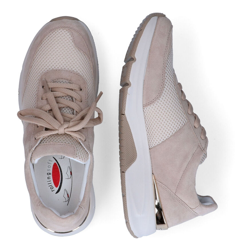 Gabor Rollingsoft Beige Sneakers voor dames (306205) - geschikt voor steunzolen