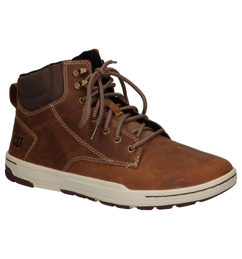 Caterpillar Colfax Mid Bottines en Cognac en cuir (282688)