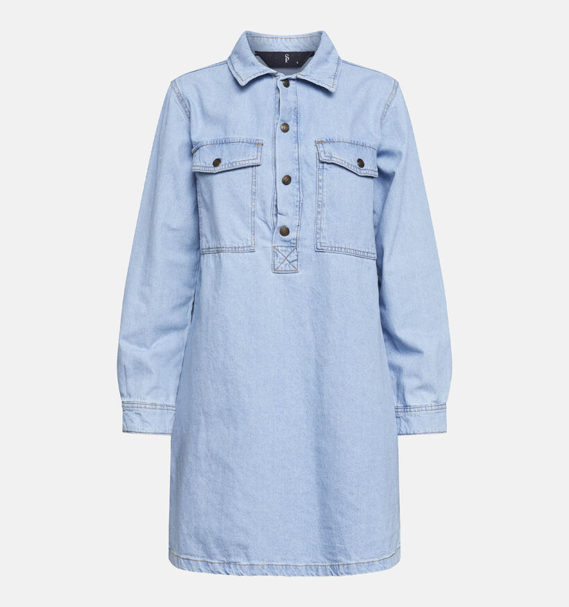 SISTERS POINT Ovea Robe chemise en Bleu Denim pour femmes (363310)