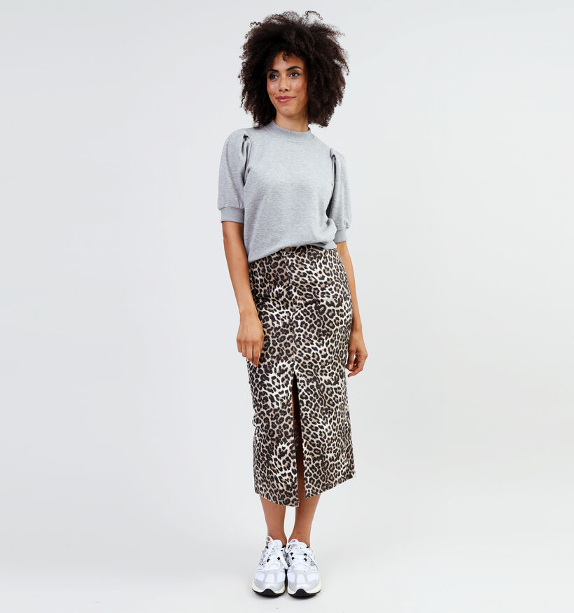 Minus Mika Pull avec manches bouffantes en Gris pour femmes (349690)