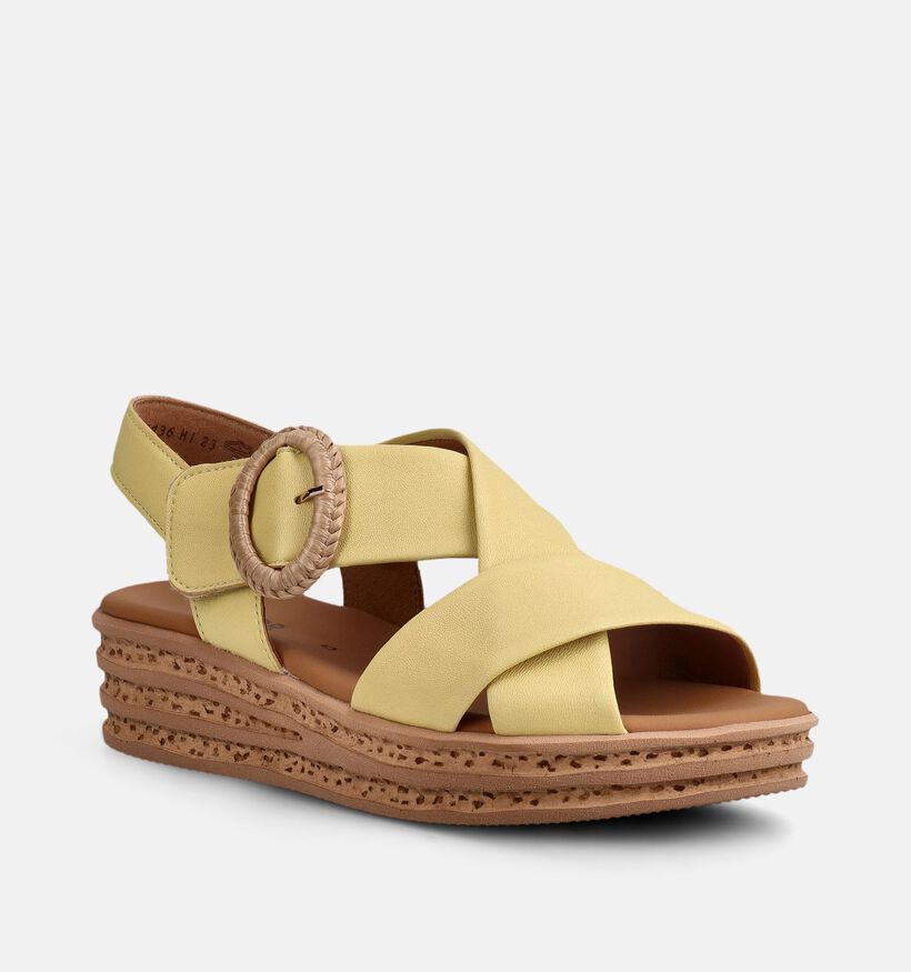 Gabor Sandales compens&eacute;es en Jaune pour femmes (373317)