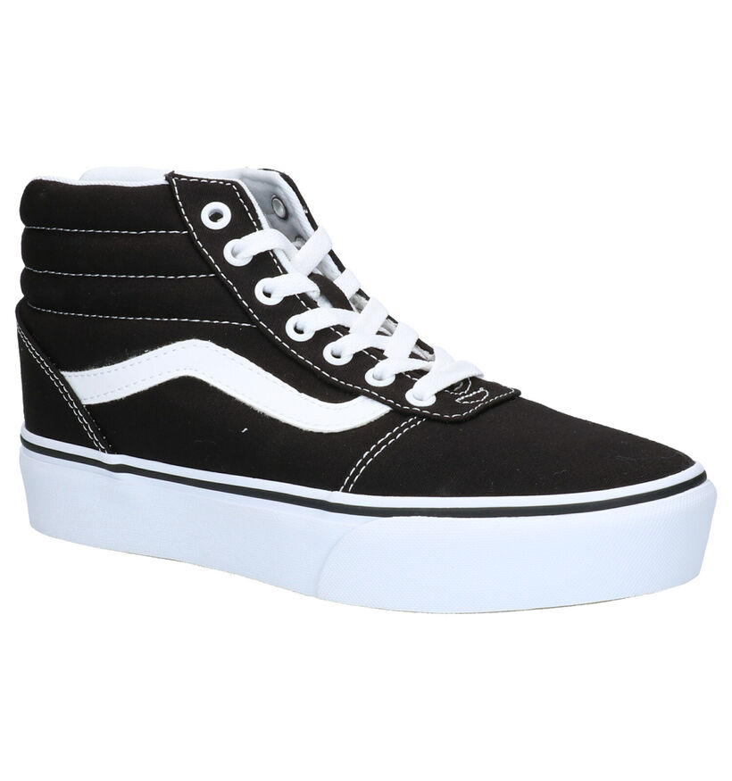 Vans Ward Platform Sneakers Zwart in stof (264189)