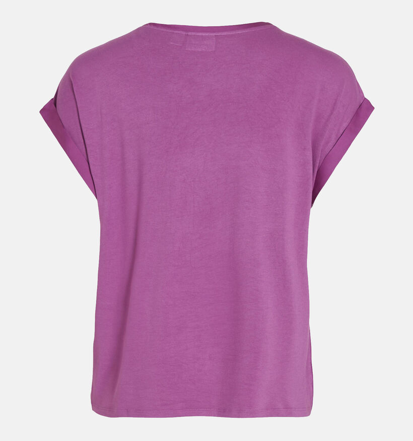 Vila Ellette T-shirt en satin en Mauve pour femmes (345352)