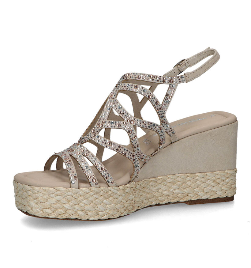 Tamaris Sandales compens&eacute;es en Beige pour femmes (325574)