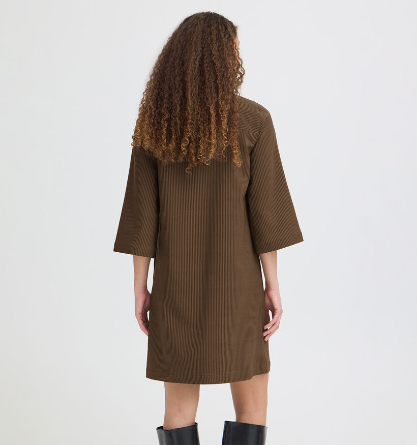 Fransa Frena Robe mi-longue en Brun fonc&eacute; pour femmes (377897)