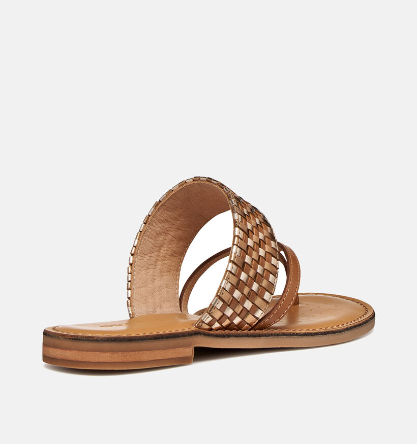 Geox Nu-pieds plates en Cognac pour femmes (368489)