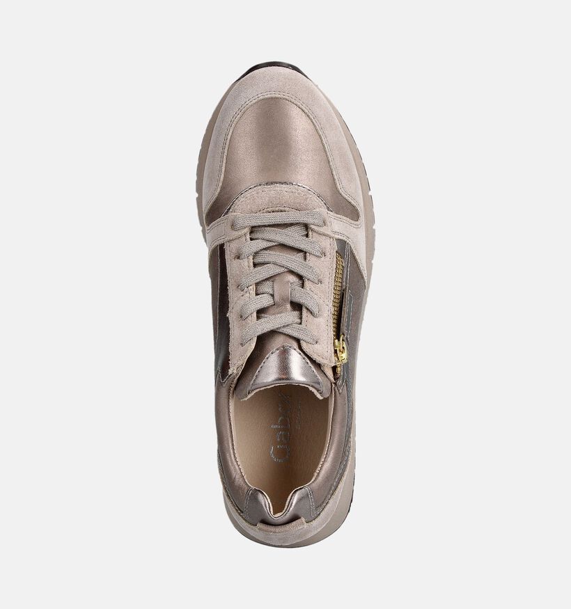Gabor Beige Sneakers met Rits en Veter voor dames (360304) - geschikt voor steunzolen