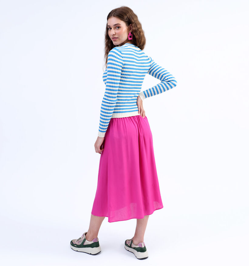 Pieces Crista Pull rayé en Bleu pour femmes (332845)