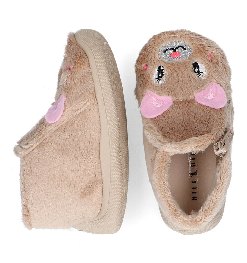 Milo & Mila Beige Hoge pantoffels voor meisjes (348620)