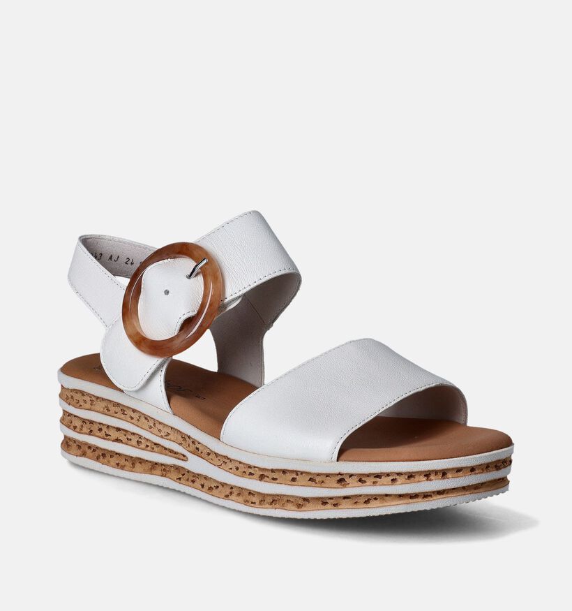 Gabor Best Fitting Witte Sandalen met sleehak voor dames (352071)