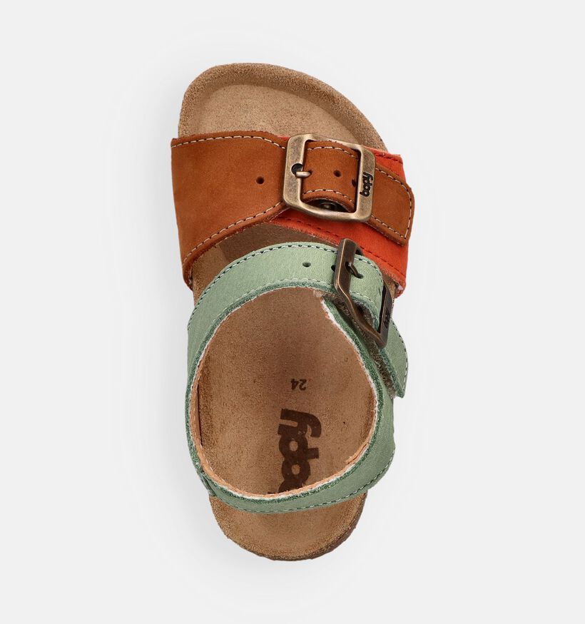 Bopy Edouarvel Sandales en Vert/Orange pour filles, gar&ccedil;ons (373074)