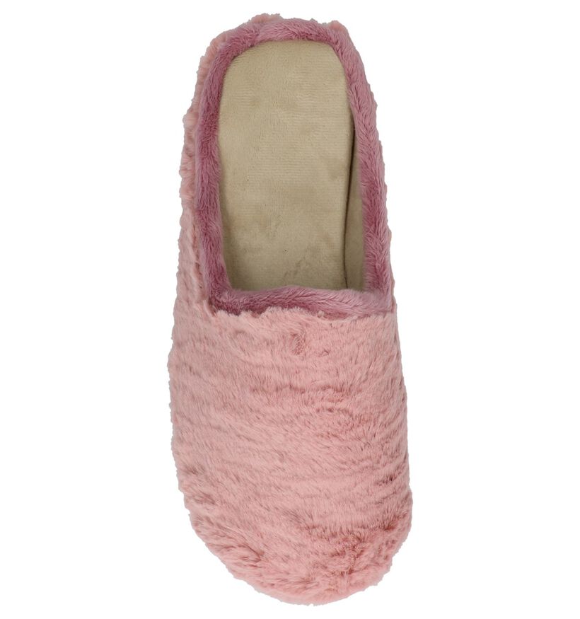 Koyuk Pantoufles ouvertes en Rose en textile (207842)