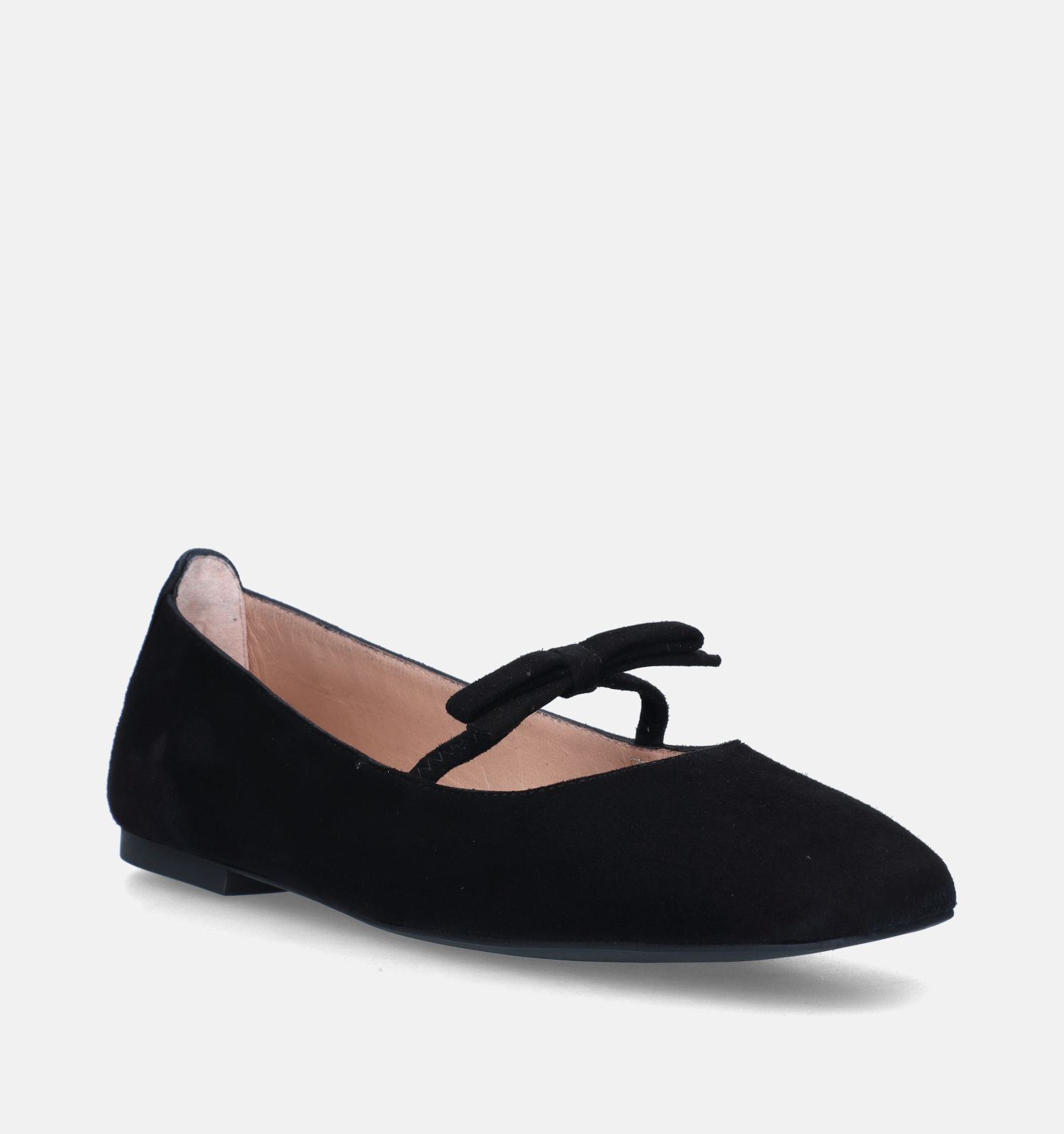Zwarte leren ballerina's met studs | Instappers | Manfield | Manfield