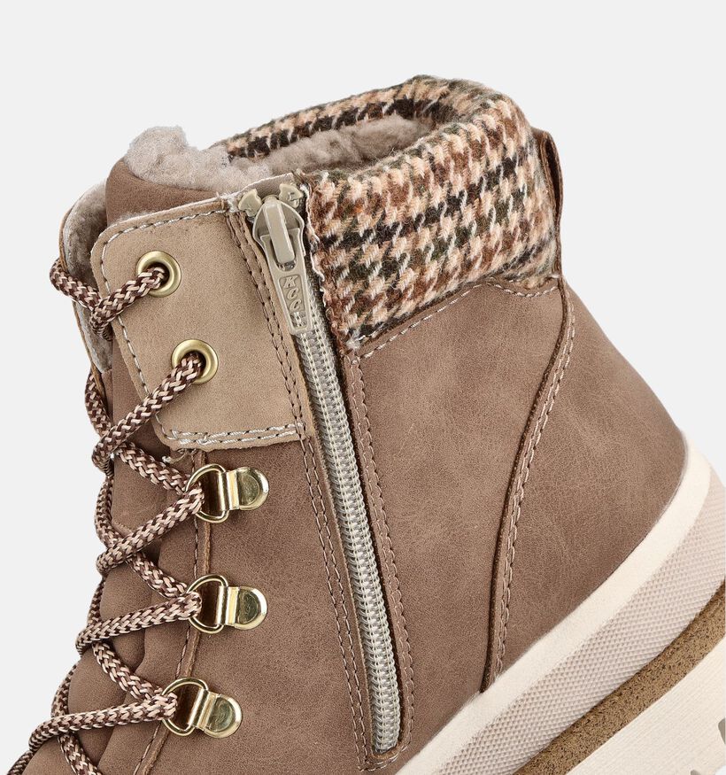 Rieker Taupe Boots met Veters en Rits voor dames (379957)