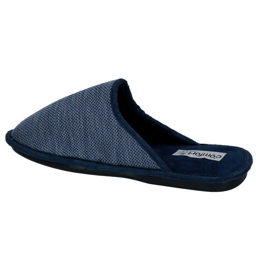 Comfort Plus Pantoufles ouvertes en Bleu foncé en textile (295704)