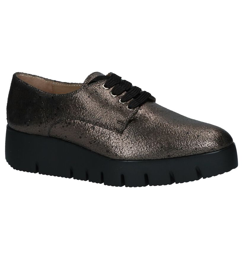 Bronzen Veterschoenen Unisa Caler in leer (233120)