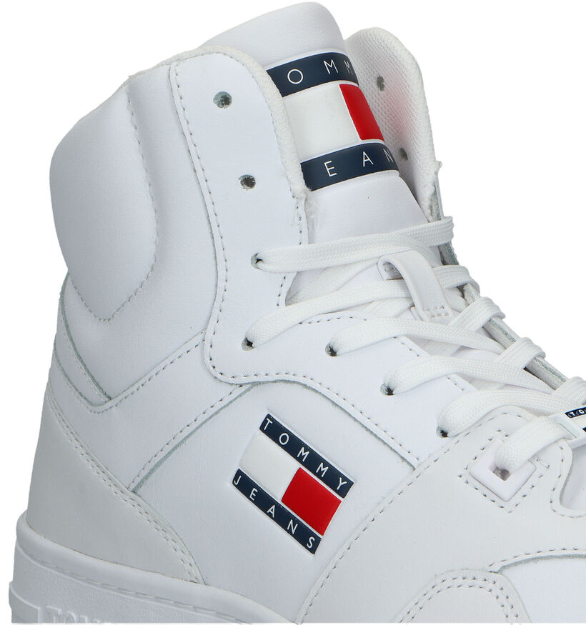 Tommy Hilfiger Tommy Jeans Mid Cut Baskets en Blanc en cuir (321212)