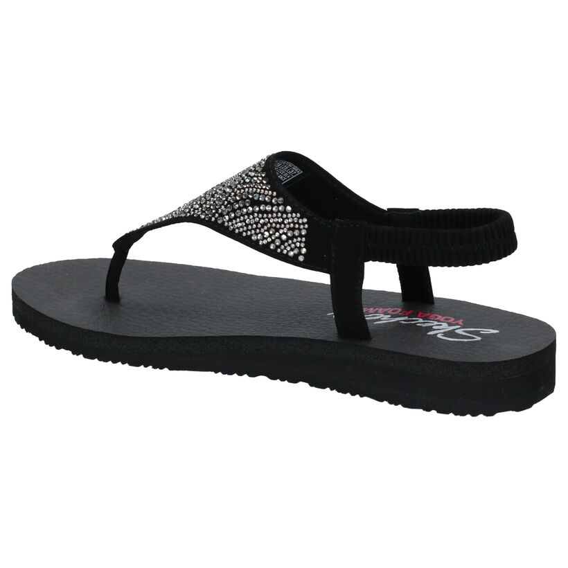 Skechers Yoga Foam Zwarte Sandalen in kunstleer (272696)