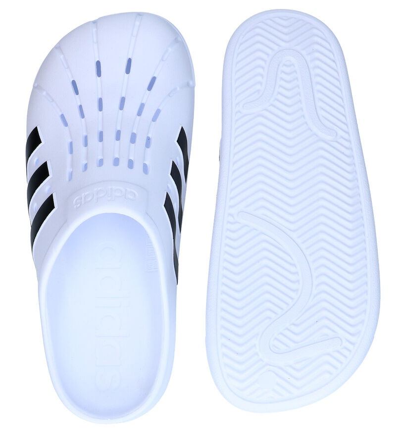 adidas Adilette Clog Nu-pieds en Blanc en synthétique (291825)
