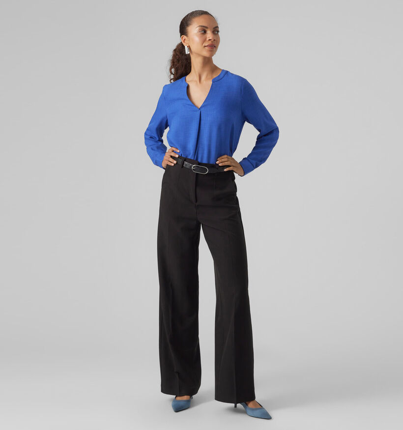 Vero Moda Marla Blouse lin en Noir pour femmes (334139)