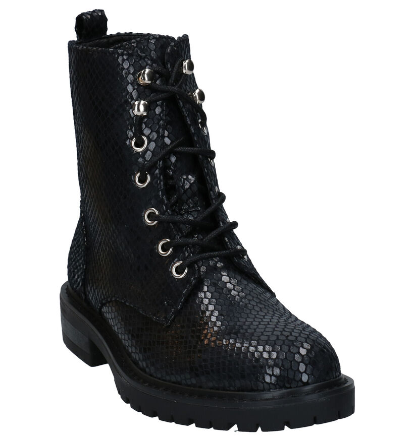 Youh! Boots à lacets en Noir en simili cuir (278177)