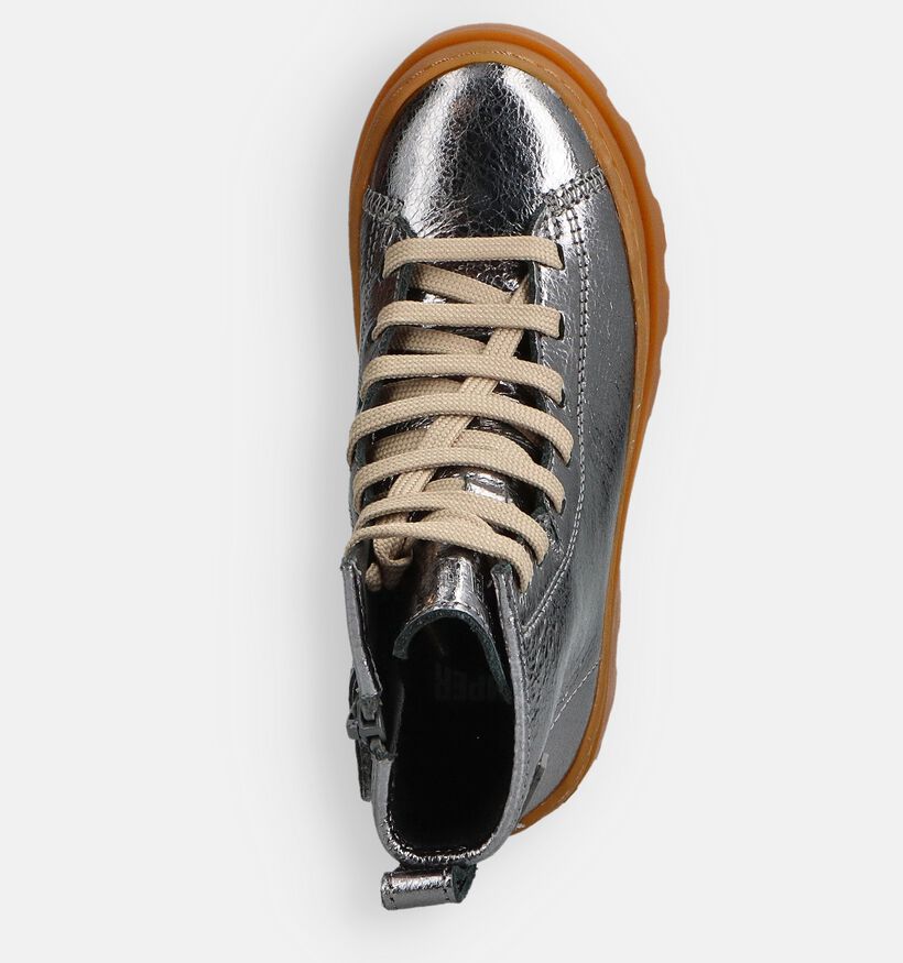 Camper Zilveren Veterboots voor meisjes (363607) - geschikt voor steunzolen