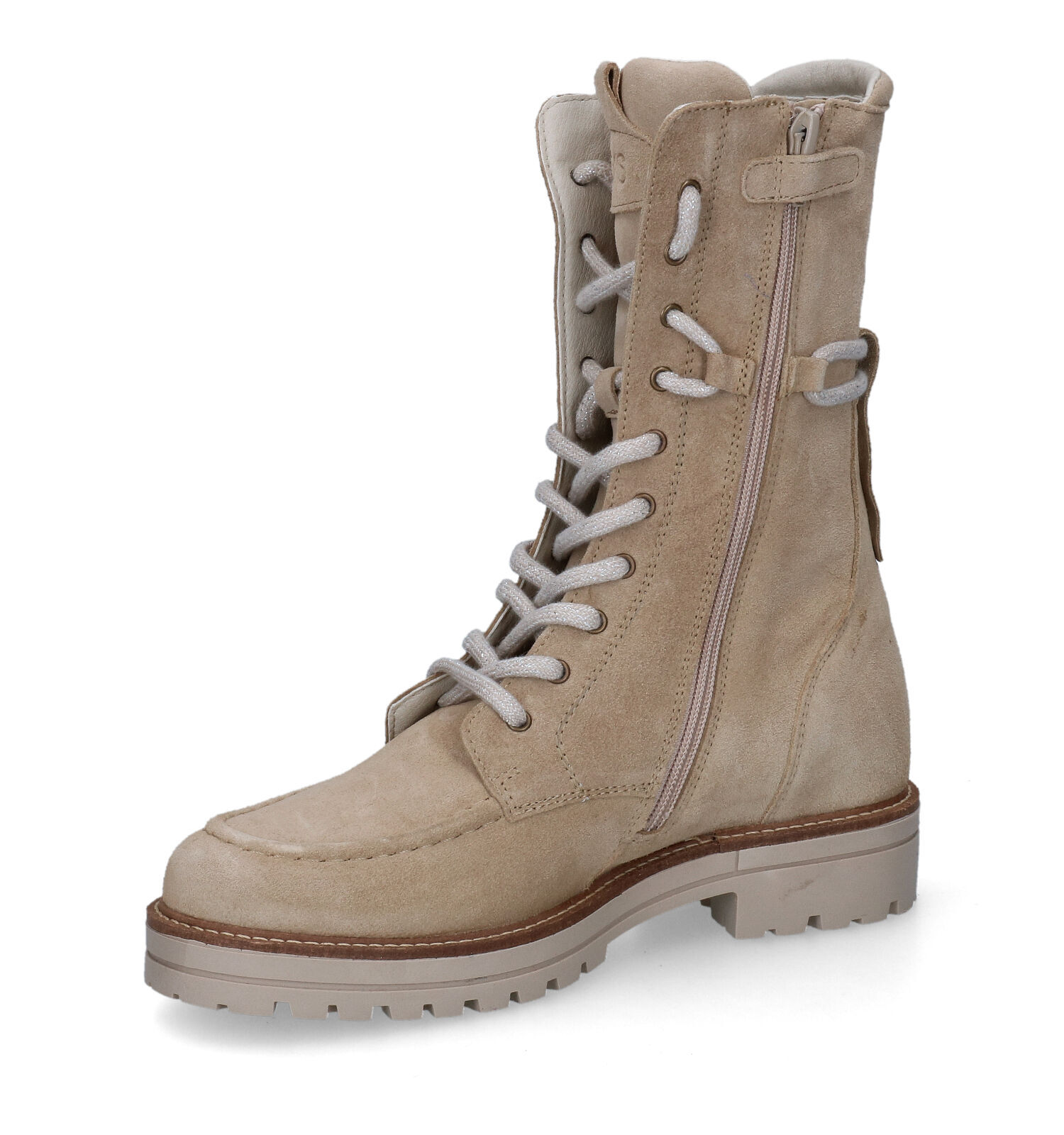 Bottes lacets beige