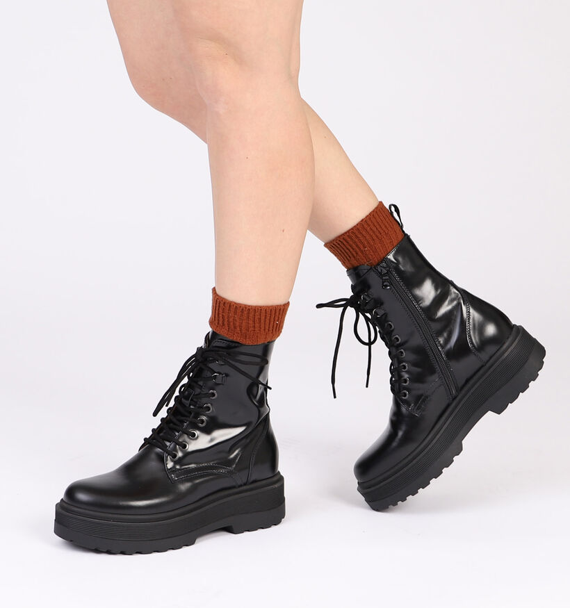 NeroGiardini Boots à lacets en Noir en cuir (296629)