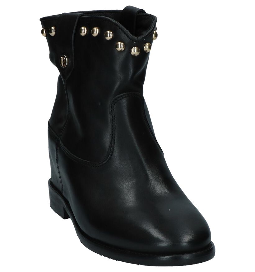 Zwarte Boots Tommy Hilfiger Round Stud Wedge in leer (225488)