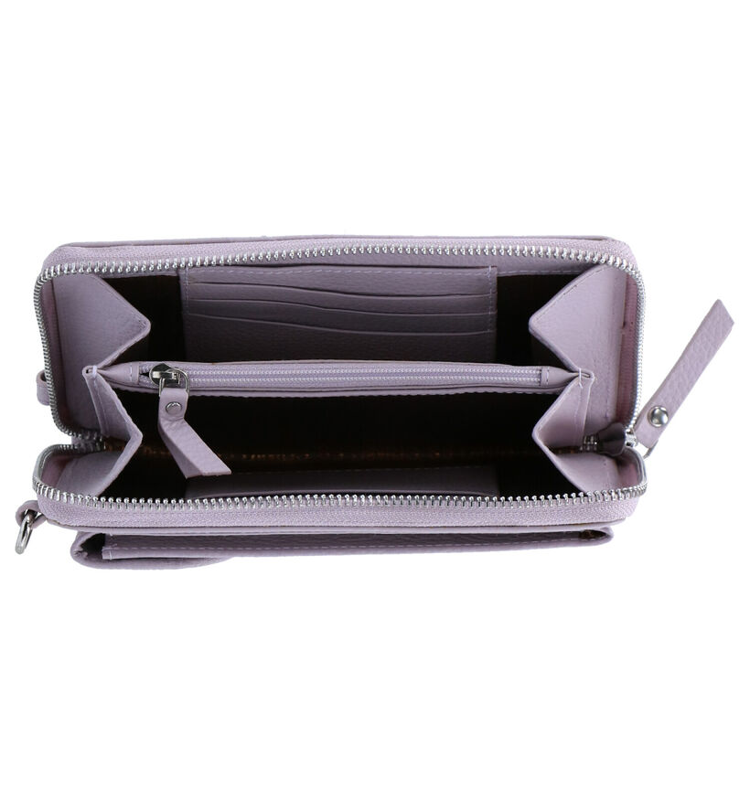 Crinkles Sac porté croisé en Mauve en cuir (290516)