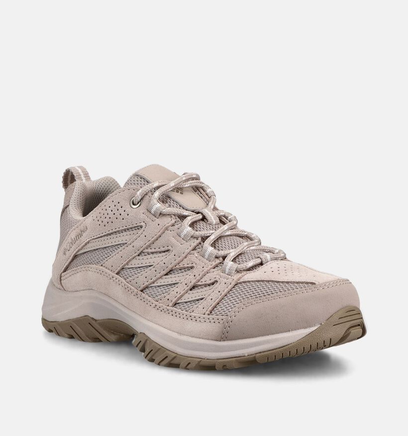 Columbia Crestwood Lichtbeige Wandelschoenen voor dames (369737) - geschikt voor steunzolen