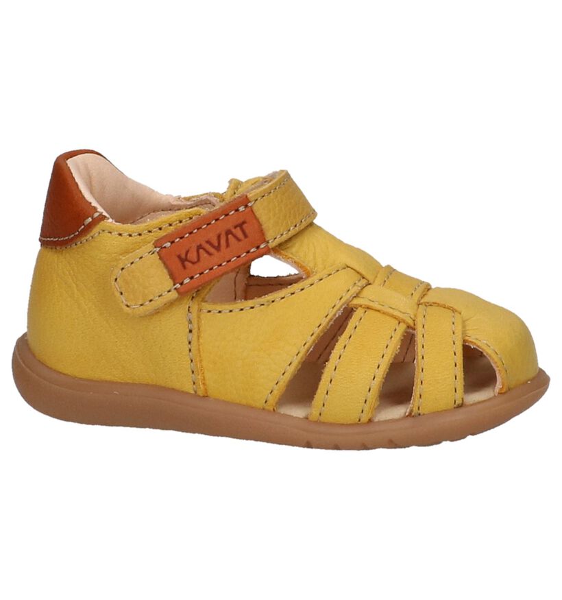 Kavat Sandales pour bébé en Jaune ocre en cuir (247829)