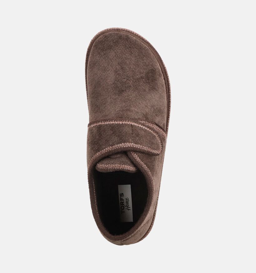 Torfs Home Bruine Pantoffels met Velcro voor heren (381342)