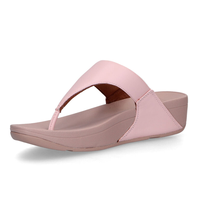 FitFlop Lulu Leather Toepost Zwarte Teenslippers voor dames (353633)