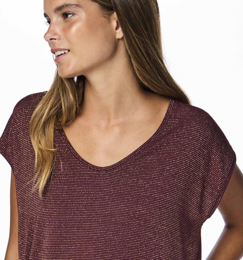 Pieces Bordeaux T-shirt voor dames (361145)
