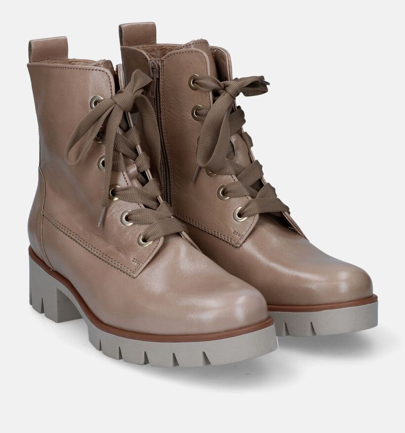 Gabor Best Fitting Taupe Veterboots voor dames (315146) - geschikt voor steunzolen