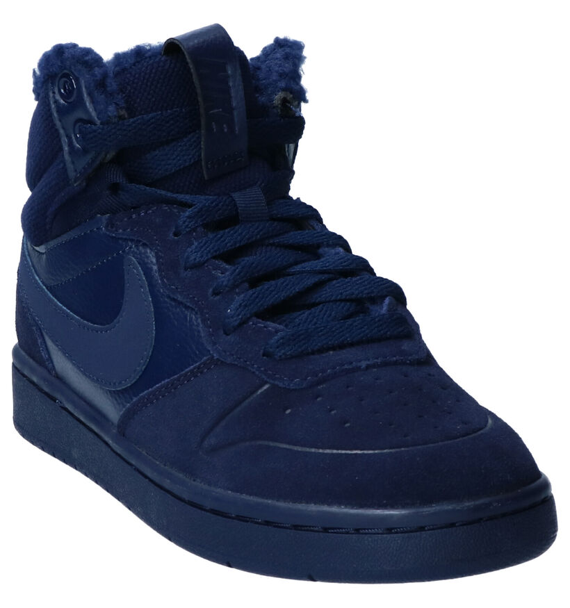 Nike Court Borough Baskets en Bleu en nubuck (261729)