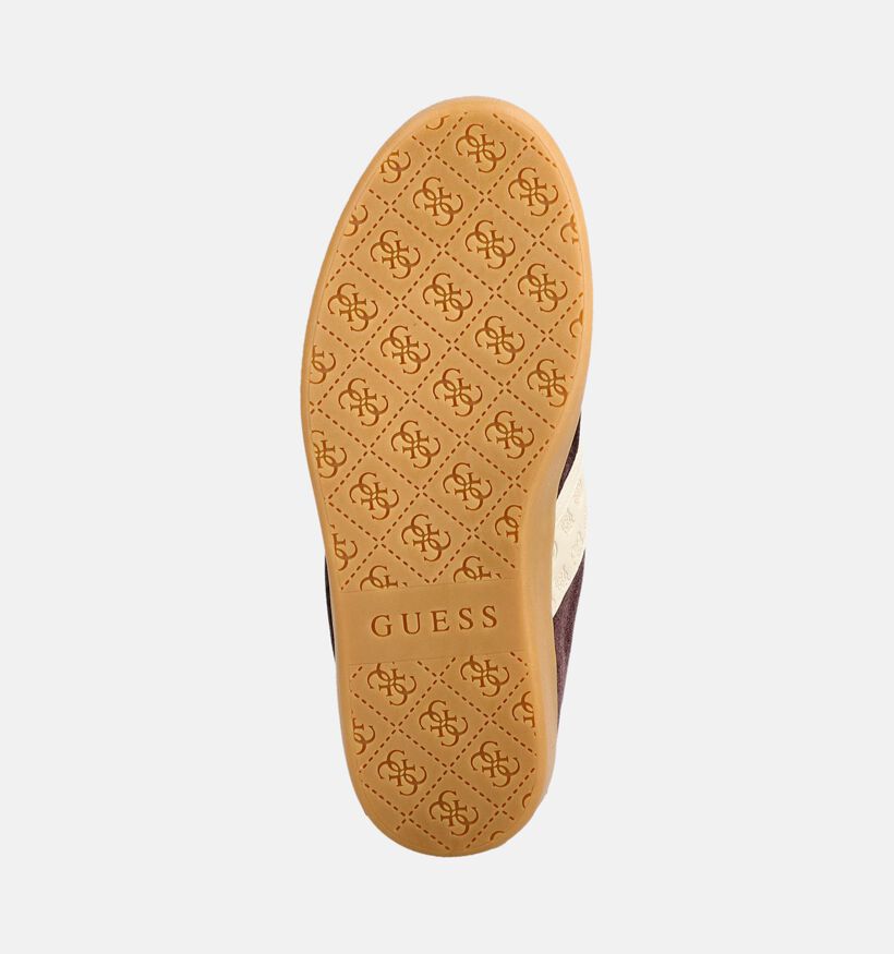 Guess Naoki 2 Baskets en Marron/Ecru pour femmes (379502) - pour semelles orthop&eacute;diques