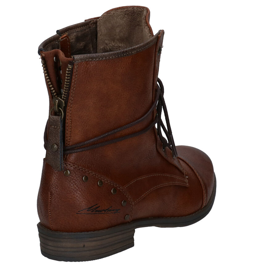 Mustang Cognac Boots in kunstleer (294328)